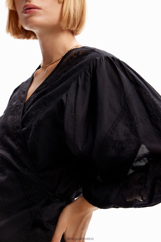 Desigual mujer blusa cruzada bordada VZ26R0179 ropa