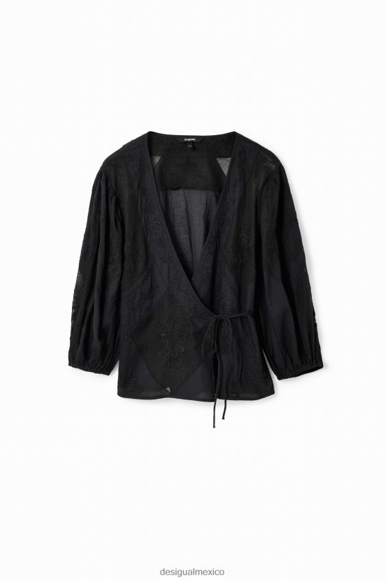 Desigual mujer blusa cruzada bordada VZ26R0179 ropa