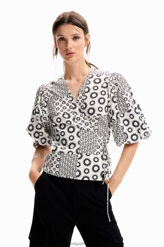 Desigual mujer blusa cruzada con patchwork VZ26R088 ropa