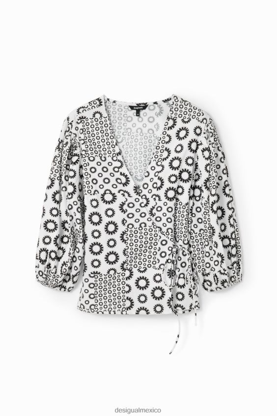 Desigual mujer blusa cruzada con patchwork VZ26R088 ropa