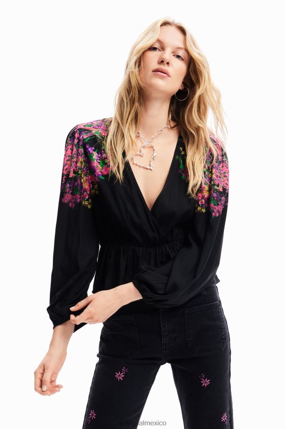 Desigual mujer blusa cruzada digital con estampado floral VZ26R0212 ropa