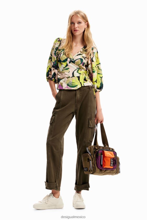 Desigual mujer blusa cruzada floral VZ26R0259 ropa