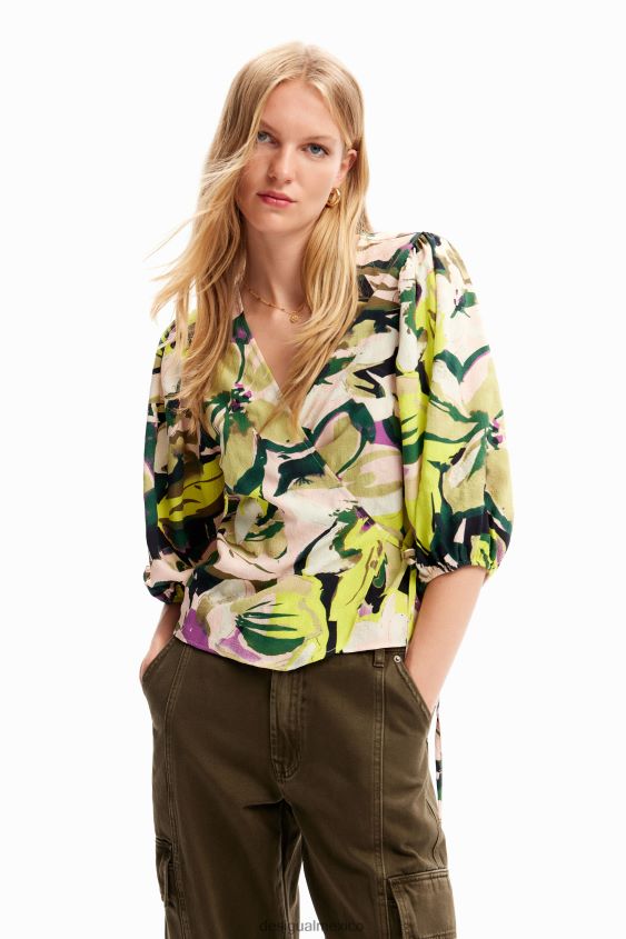Desigual mujer blusa cruzada floral VZ26R0259 ropa