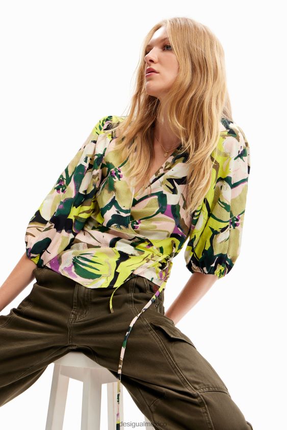 Desigual mujer blusa cruzada floral VZ26R0259 ropa