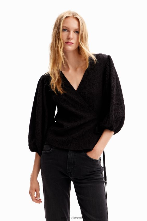 Desigual mujer blusa cruzada texturizada VZ26R0248 ropa