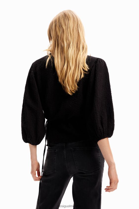 Desigual mujer blusa cruzada texturizada VZ26R0248 ropa
