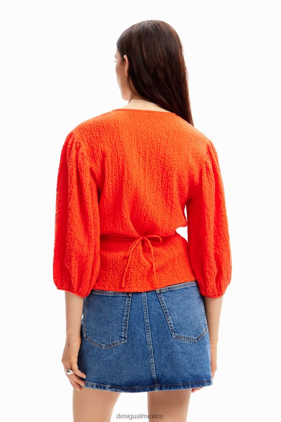 Desigual mujer blusa cruzada texturizada VZ26R0267 ropa
