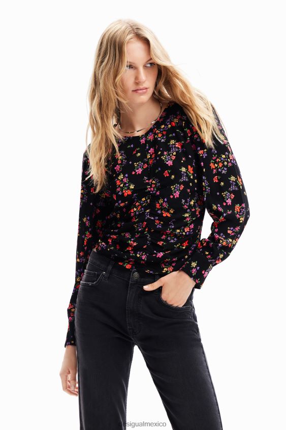 Desigual mujer blusa floral fruncida VZ26R0258 ropa