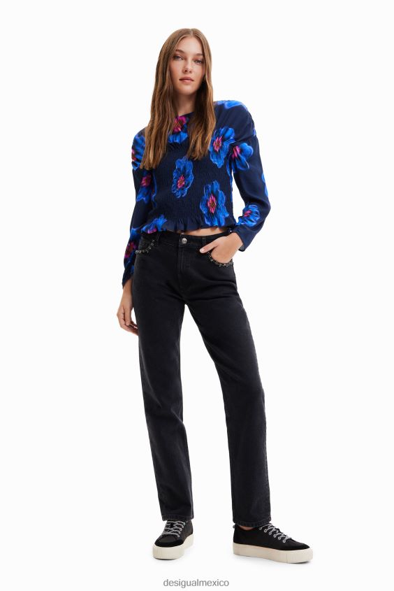 Desigual mujer blusa floral fruncida VZ26R0770 ropa