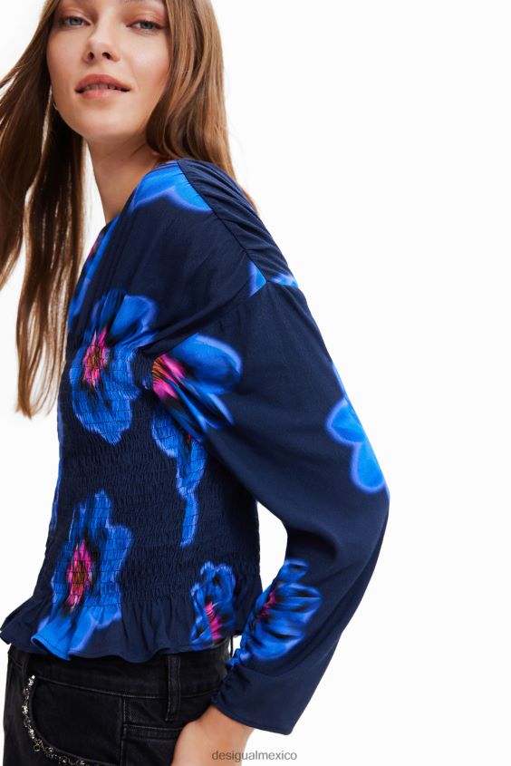 Desigual mujer blusa floral fruncida VZ26R0770 ropa