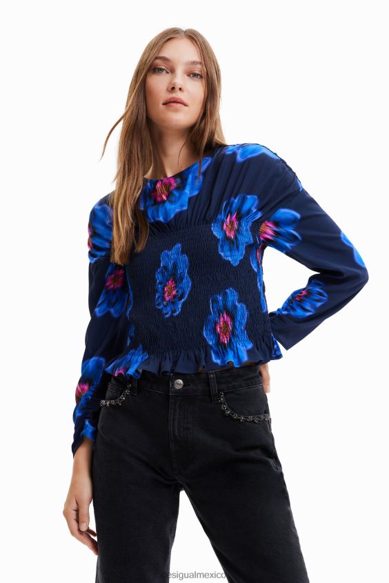 Desigual mujer blusa floral fruncida VZ26R0770 ropa
