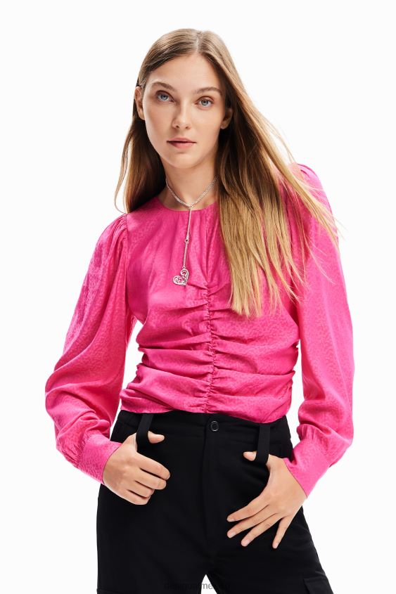 Desigual mujer blusa fruncida en jacquard VZ26R094 ropa