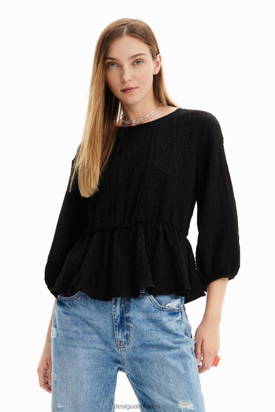 Desigual mujer blusa texturizada con aberturas VZ26R0718 ropa