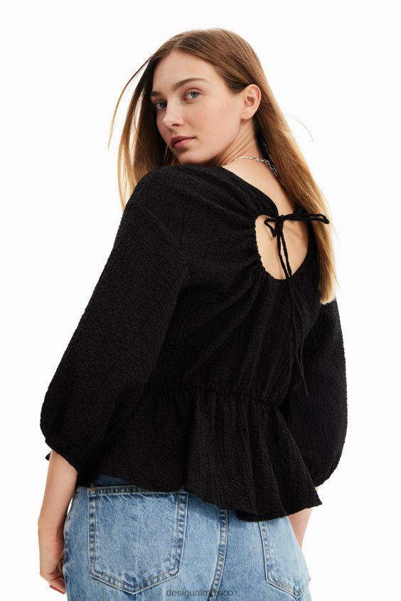 Desigual mujer blusa texturizada con aberturas VZ26R0718 ropa