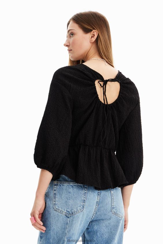 Desigual mujer blusa texturizada con aberturas VZ26R0718 ropa