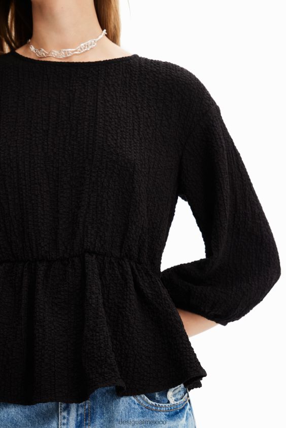 Desigual mujer blusa texturizada con aberturas VZ26R0718 ropa