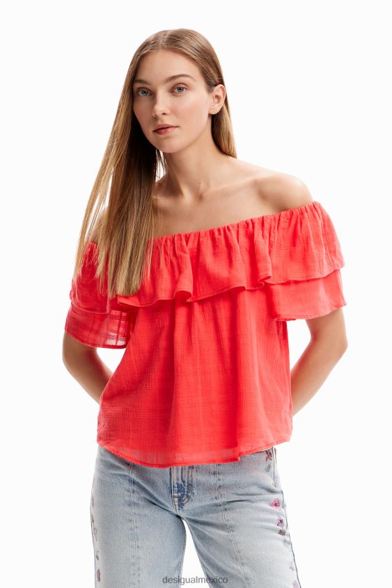 Desigual mujer blusa texturizada con volantes VZ26R01150 ropa