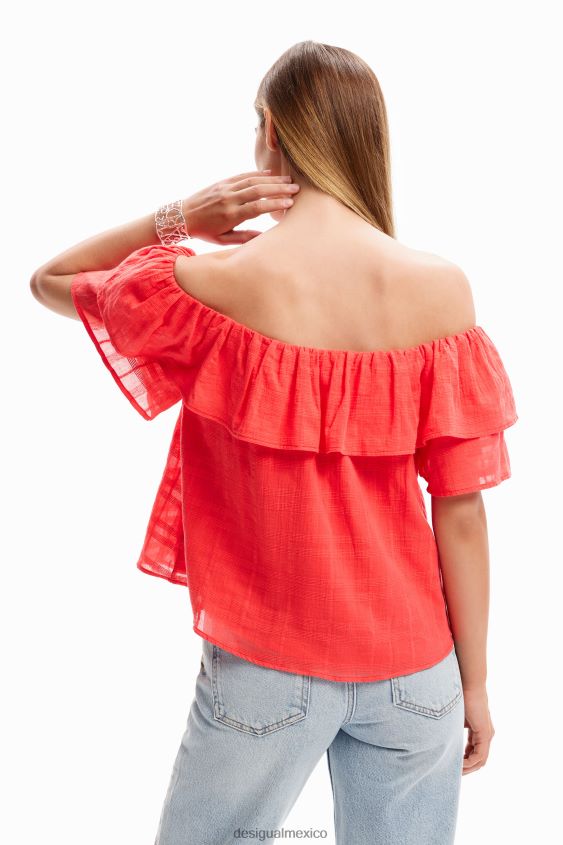 Desigual mujer blusa texturizada con volantes VZ26R01150 ropa