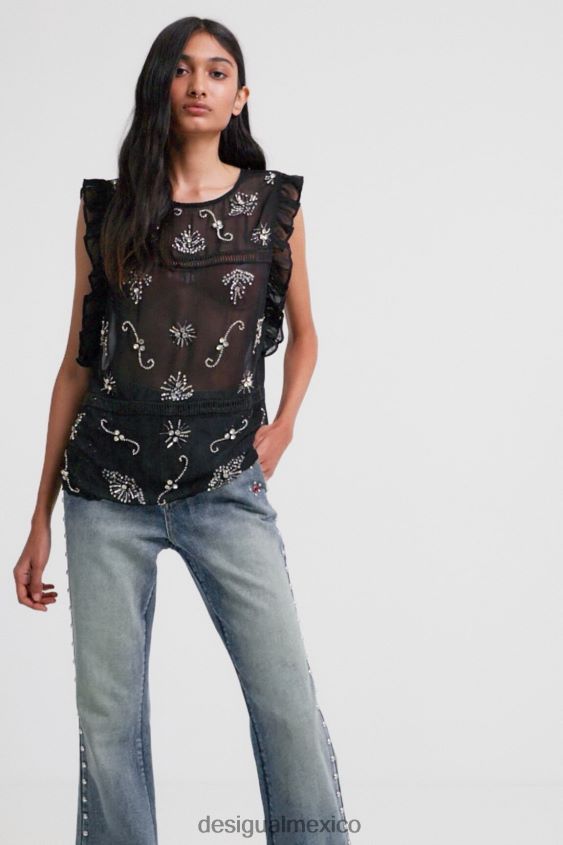 Desigual mujer blusa transparente de johnson hartig VZ26R01084 ropa