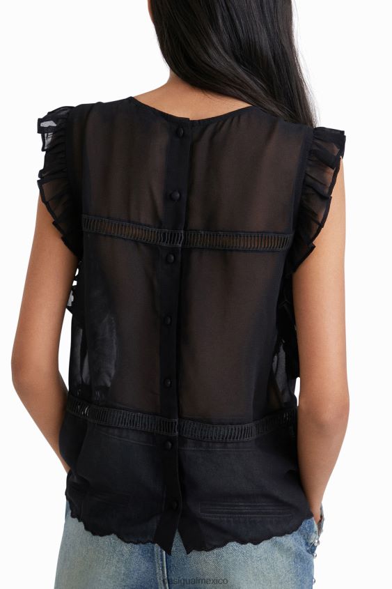 Desigual mujer blusa transparente de johnson hartig VZ26R01084 ropa