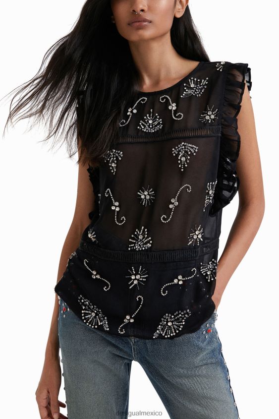 Desigual mujer blusa transparente de johnson hartig VZ26R01084 ropa