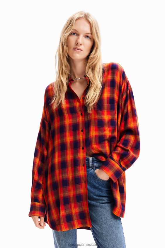Desigual mujer camisa a cuadros de gran tamaño VZ26R0194 ropa
