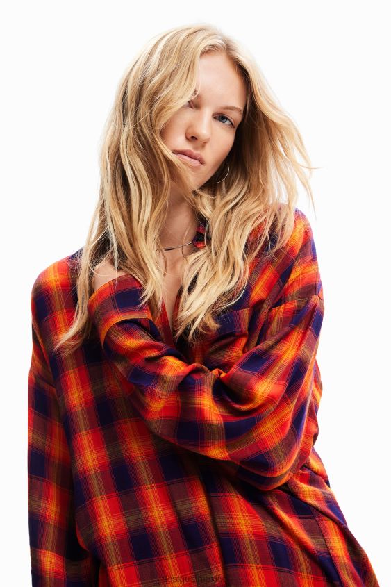 Desigual mujer camisa a cuadros de gran tamaño VZ26R0194 ropa