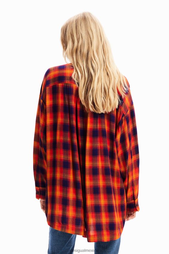 Desigual mujer camisa a cuadros de gran tamaño VZ26R0194 ropa