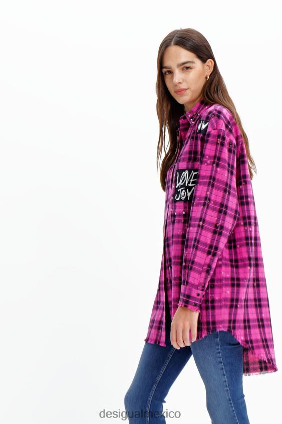 Desigual mujer camisa a cuadros de gran tamaño VZ26R0449 ropa