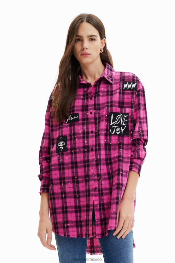 Desigual mujer camisa a cuadros de gran tamaño VZ26R0449 ropa