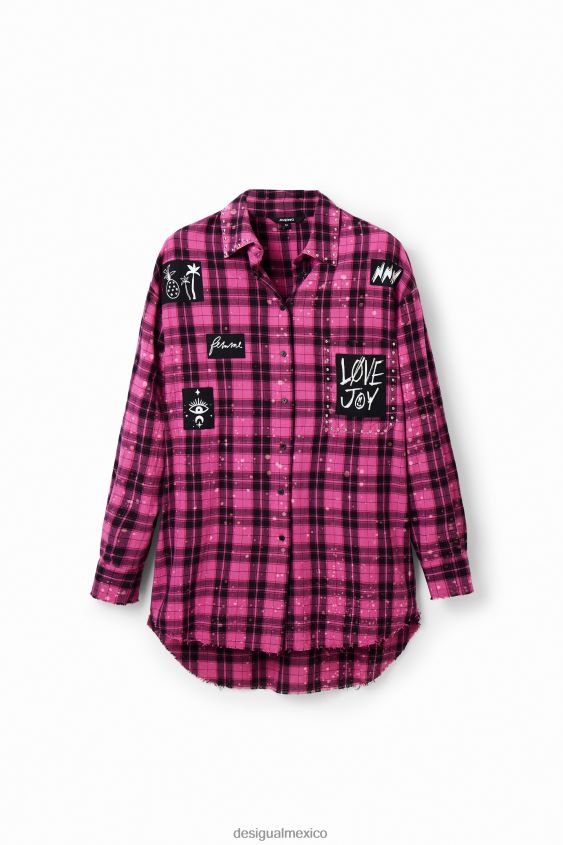 Desigual mujer camisa a cuadros de gran tamaño VZ26R0449 ropa