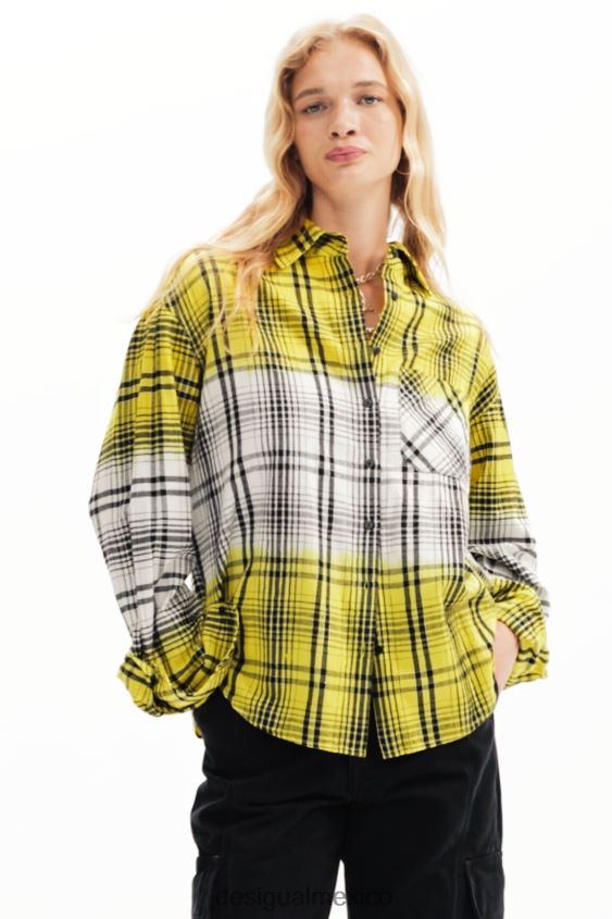 Desigual mujer camisa a cuadros degradada VZ26R0270 ropa