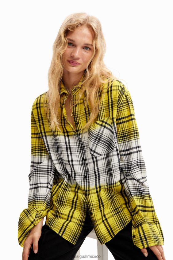 Desigual mujer camisa a cuadros degradada VZ26R0270 ropa