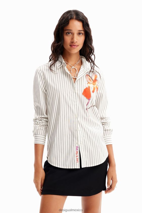 Desigual mujer camisa a rayas con flores VZ26R0114 ropa
