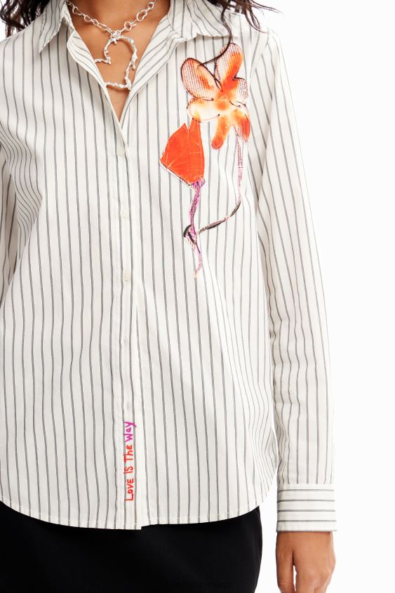Desigual mujer camisa a rayas con flores VZ26R0114 ropa