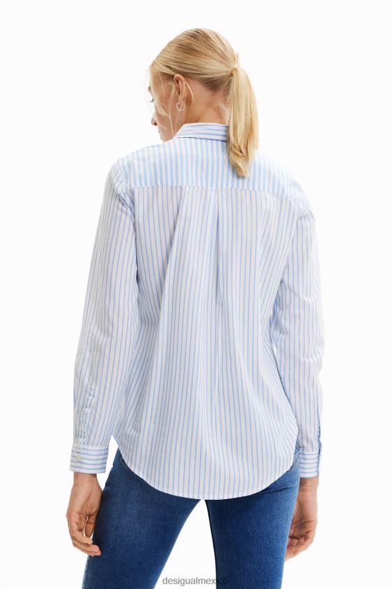 Desigual mujer camisa a rayas con patchwork VZ26R0163 ropa