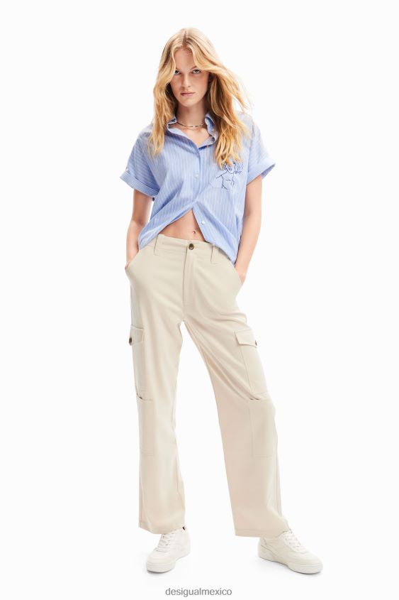 Desigual mujer camisa con cara a rayas VZ26R065 ropa