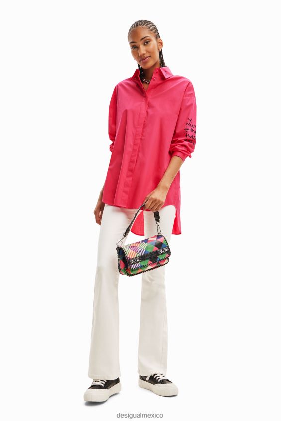 Desigual mujer camisa con caras extragrandes VZ26R0104 ropa