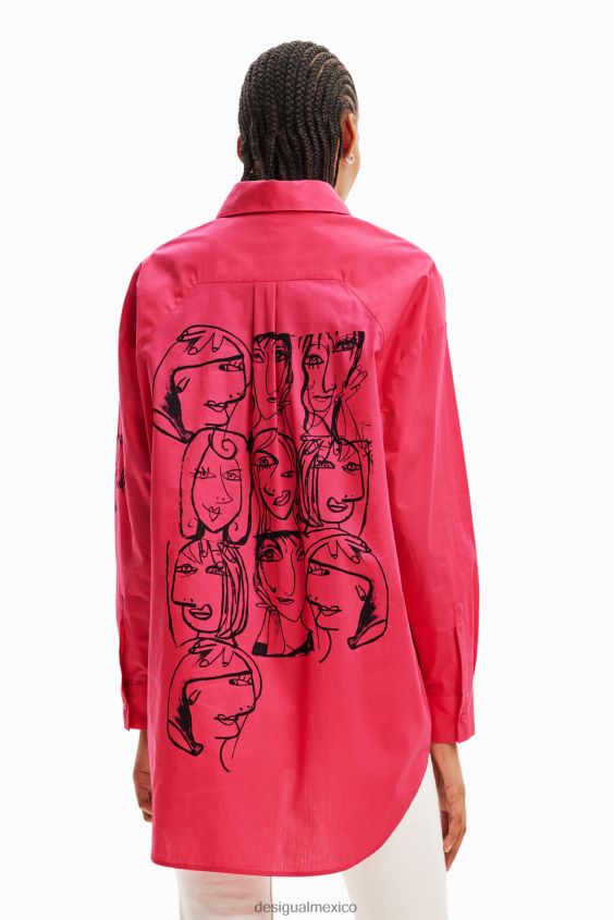 Desigual mujer camisa con caras extragrandes VZ26R0104 ropa