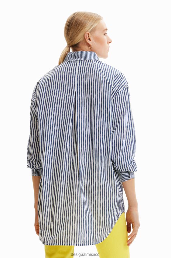 Desigual mujer camisa con ilustración patchwork rayas VZ26R0640 ropa