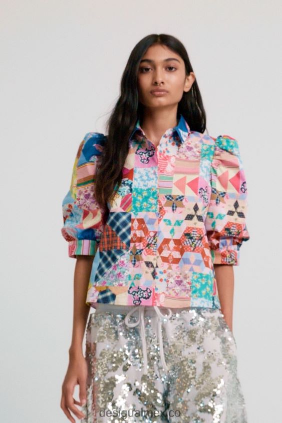 Desigual mujer camisa con patchwork de johnson hartig VZ26R01106 ropa