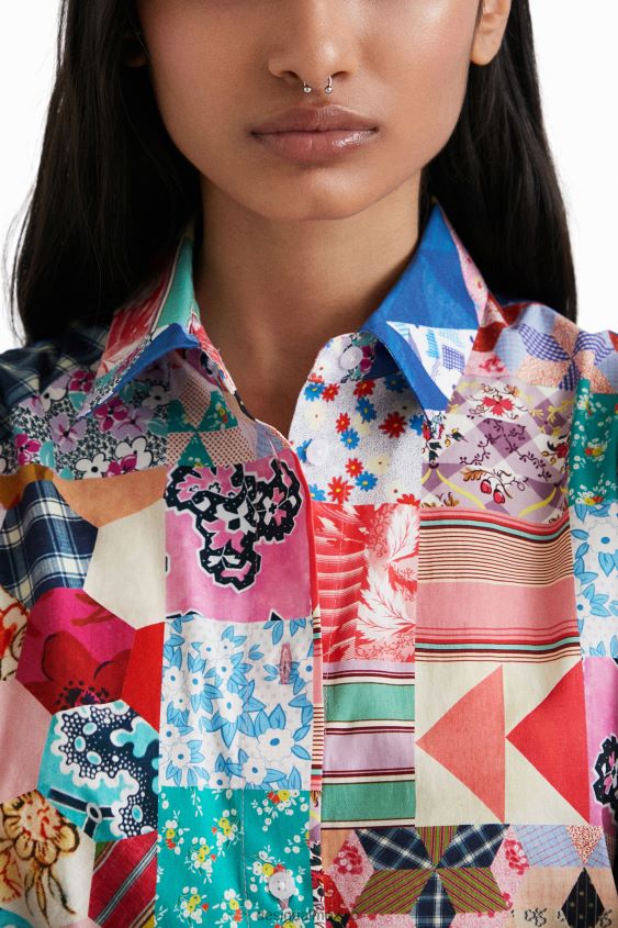 Desigual mujer camisa con patchwork de johnson hartig VZ26R01106 ropa