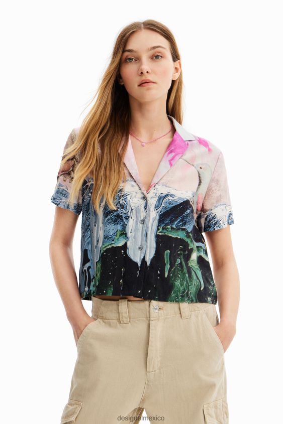 Desigual mujer camisa corta de fantasía VZ26R0276 ropa