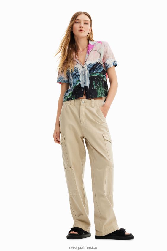 Desigual mujer camisa corta de fantasía VZ26R0276 ropa