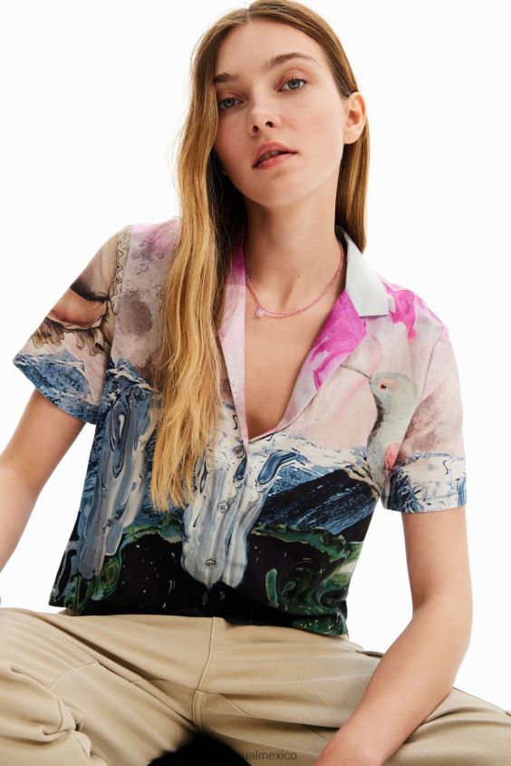 Desigual mujer camisa corta de fantasía VZ26R0276 ropa