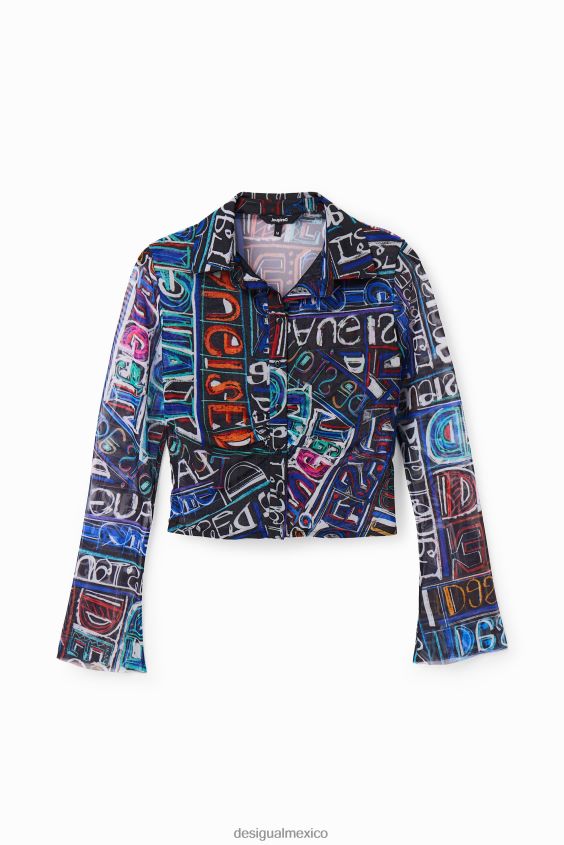 Desigual mujer camisa corta de tul delgada VZ26R0649 ropa