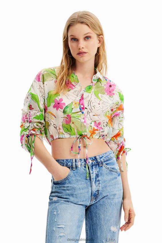 Desigual mujer camisa corta fruncida VZ26R0536 ropa