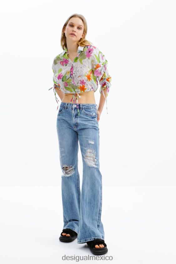 Desigual mujer camisa corta fruncida VZ26R0536 ropa