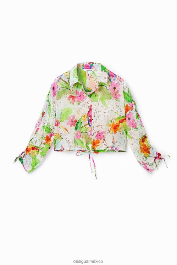 Desigual mujer camisa corta fruncida VZ26R0536 ropa