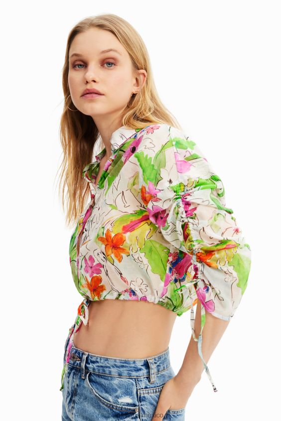 Desigual mujer camisa corta fruncida VZ26R0536 ropa